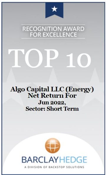 Top 10 · Algo Capital LLC (Energy) · Short Term · June 2022 · Ranked by net return for the month