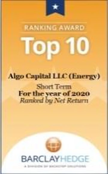 Top 10 · Algo Capital LLC (Energy) · Short Term · Year 2020, ranked by net return