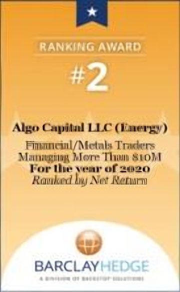 #2 · Algo Capital LLC (Energy) · Financial/Metals Traders Managing More Than $10M · Year 2020, ranked by net return