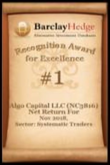 #1 · Algo Capital LLC (NC3816) · Systematic Traders · November 2018 · Ranked by net return for the month