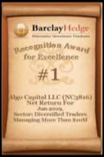 #1 · Algo Capital LLC (NC3816) · Diversified Traders Managing More Than $10M · June 2019 · Ranked by net return for the month
