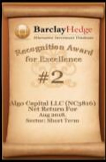 #2 · Algo Capital LLC (NC3816) · Short Term · August 2018 · Ranked by net return for the month