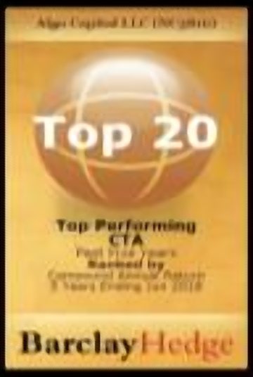 Top 20 · Algo Capital LLC (NC3816) · Top Performing CTA · Past 5 years to June 2018, compound annual return